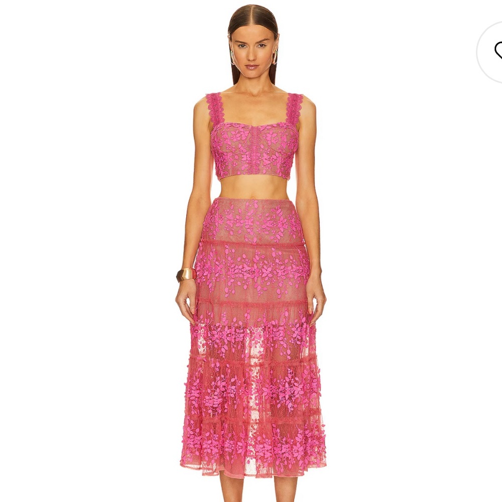 Small. Worn Once! Bronx and Banco Megan Two Piece Set in Hot Pink